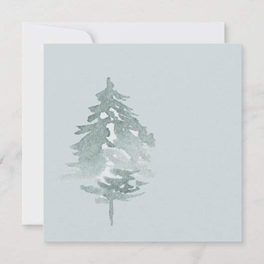 Hochzeitliche Hochzeit von Aquarellwäldern Save The Date (Rückseite)