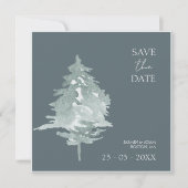 Hochzeitliche Hochzeit von Aquarellwäldern Save The Date (Vorderseite)