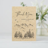 Hochzeitliche Hochzeit von Kraft-Papier Dankeskarte (Stehend Vorderseite)