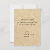 Hochzeitliche Hochzeit von Kraft-Papier Dankeskarte (Rückseite)