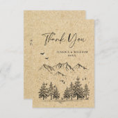 Hochzeitliche Hochzeit von Kraft-Papier Dankeskarte (Vorne/Hinten)