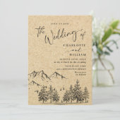 Hochzeitliche Hochzeit von Kraft-Papier Einladung (Stehend Vorderseite)