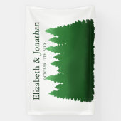 Hochzeitliche Hochzeit von Watercolor-Pinien Banner (Vertikal)