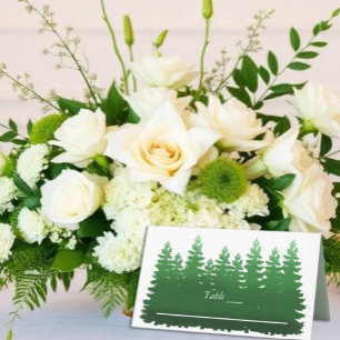 Hochzeitliche Hochzeit von Watercolor-Pinien Platzkarte