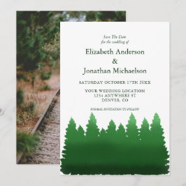 Hochzeitliche Hochzeit von Watercolor-Pinien Save The Date