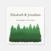 Hochzeitliche Hochzeit von Watercolor-Pinien Serviette (Vorderseite)