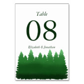 Hochzeitliche Hochzeit von Watercolor-Pinien Tischnummer (Rückseite)
