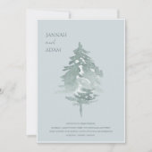 Hochzeitliche Hochzeit von Watercolor Woodland Gre Einladung (Vorderseite)