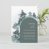 Hochzeitliche Hochzeit von Watercolor Woodland Gre Einladung (Stehend Vorderseite)