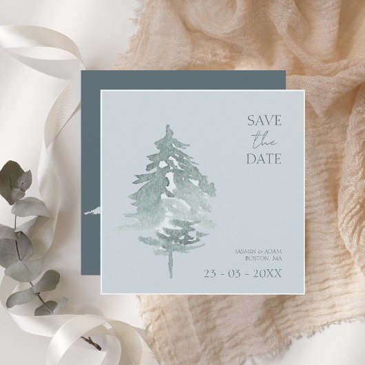 Hochzeitliche Hochzeit von Watercolor Woodland Gre Save The Date
