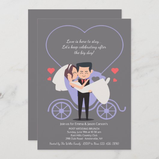 Hochzeitliche Hochzeitsfeier Einladung (Vorne/Hinten)