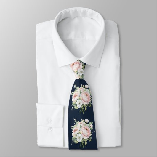 Hochzeitliche Krawatte Rosa Peonies (Gebunden)