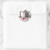 Hochzeitliche Liebe für immer Red Heart Custom Fot Runder Aufkleber (Tasche)