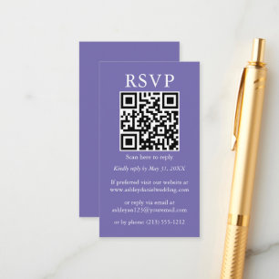 Hochzeitliche Minimalistische QR UAWG Periwinkle Begleitkarte