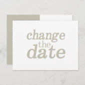 Hochzeitliche Minimalistische Veränderung des Datu Ankündigungspostkarte (Vorne/Hinten)