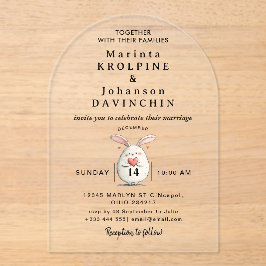 Hochzeitliche moderne Kalligrafie - Akryllische Ei Acryleinladungen