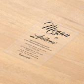 Hochzeitliche moderne Kalligrafie - Akryllische Ei Acryleinladungen (Ablage )