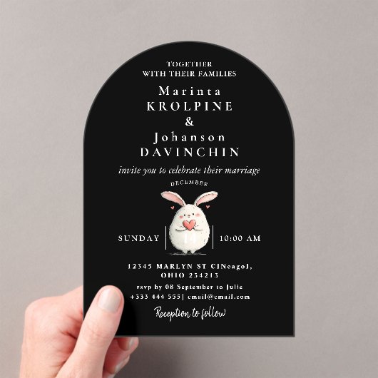 Hochzeitliche moderne Kalligrafie - Akryllische Ei Acryleinladungen (Insitu (Handheld))