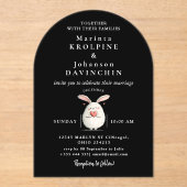 Hochzeitliche moderne Kalligrafie - Akryllische Ei Acryleinladungen (Vorderseite)