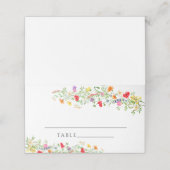 Hochzeitliche Platzkarte für Elegante Wildblumen (Außenseite Aufgefaltet)