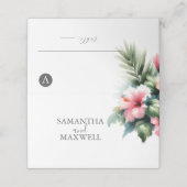 Hochzeitliche Platzkarten Blau und Rosa (Außenseite Aufgefaltet)