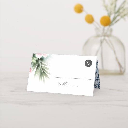 Hochzeitliche Platzkarten Blau und Rosa (Rückseite)