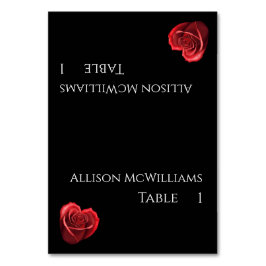 Hochzeitliche Platzkarten - herzgestreifte Rote Ro Tischnummer