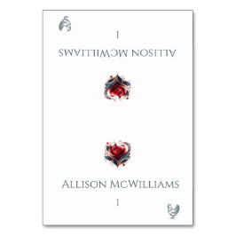 Hochzeitliche Platzkarten-Hühnchen-Icon-Herz-gesta Tischnummer