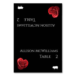 Hochzeitliche Platzkarten-Pork-Icon-Heart Rote Ros Tischnummer