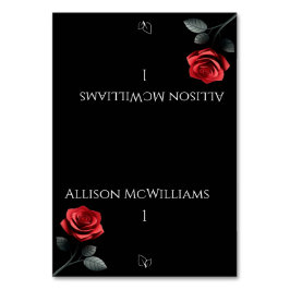 Hochzeitliche Platzkarten-Single-Rote Rose - Veget Tischnummer