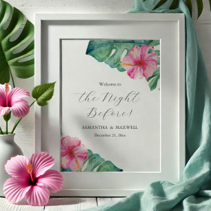 Hochzeitliche Probe Abendessen Anzeichen Hibiskus Poster