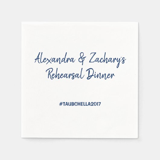 Hochzeitliche Probe Abendessen Napkins Hashtag Mar Serviette (Vorderseite)