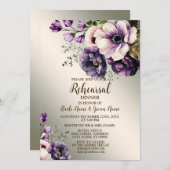 Hochzeitliche Probe Abendessen Party Lila Rosa Blu Einladung (Vorne/Hinten)