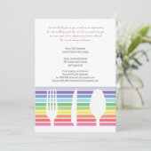 Hochzeitliche Probe Abendessen Rainbow Cutlery Einladung (Stehend Vorderseite)