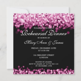 Hochzeitliche Probe Abendessen Rosa Lights Einladung