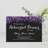 Hochzeitliche Probe Abendessen Sinkende Sterne Lil Einladung (Stehend Vorderseite)