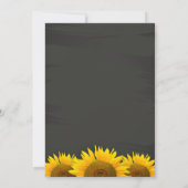 Hochzeitliche Probe Abendessen Sonnenblumen Chalkb Einladung (Rückseite)