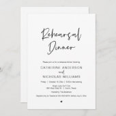 Hochzeitliche Probe Abendessen und Party Feier Inv Einladung (Vorne/Hinten)