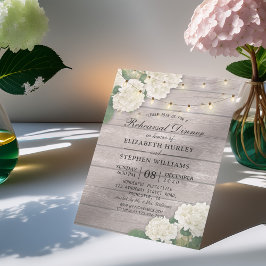 Hochzeitliche Probe Dinner Blume String Light Wood Einladung