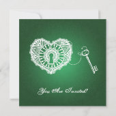 Hochzeitliche Probe Dinner Grunge grün Einladung (Rückseite)