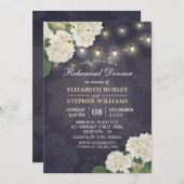 Hochzeitliche Probe Dinner Hydrangeas String Light Einladung (Vorne/Hinten)
