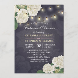 Hochzeitliche Probe Dinner Hydrangeas String Light Einladung