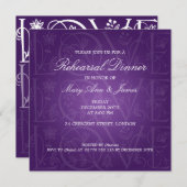 Hochzeitliche Probe Dinner Liebe Blühe Lila Einladung (Vorne/Hinten)