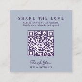 Hochzeitliche QR-Aktie Liebe Kronen-Monogramm silb Begleitkarte (Rückseite)