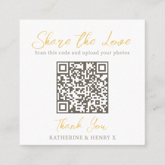 Hochzeitliche QR Liebe Pferde in Monogramm, grau Begleitkarte (Rückseite)