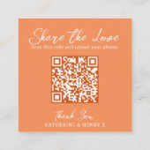 Hochzeitliche QR Liebe Pferde Monogramm graue Kora Begleitkarte (Rückseite)