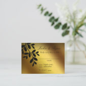 Hochzeitliche Reply-Card-Gold-Blätter Begleitkarte (Stehend Vorderseite)