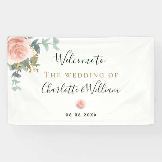 Hochzeitliche Rose Banner (Horizontal)