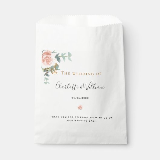 Hochzeitliche Rose Geschenktütchen (Vorderseite)