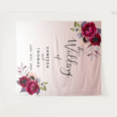 Hochzeitliche Rose goldbordeauxfarbene Blumengeste Wandteppich (Vorderseite (Horizontal))